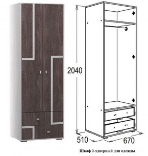 Шкаф 670 мм 2-х дверный для одежды Омега 16 (штанга) в Новоуральске - novouralsk.mebel-e96.ru